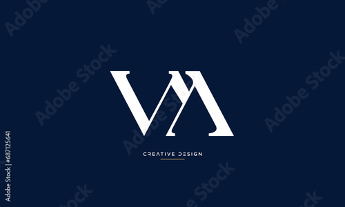 VM or MV Alphabet letters logo monogram