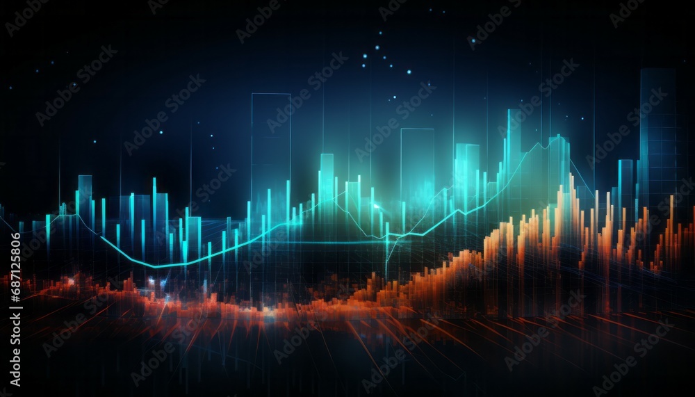 Abstract business financial candle stick graph chart of stock market investment trading - obrazy, fototapety, plakaty 