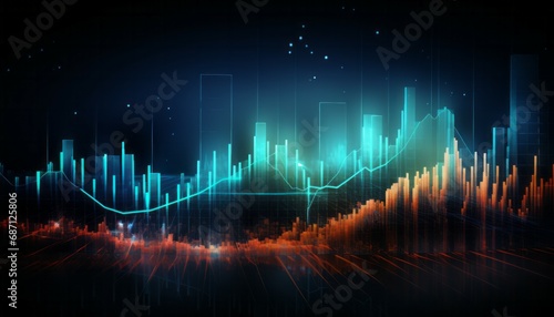 Abstract business financial candle stick graph chart of stock market investment trading