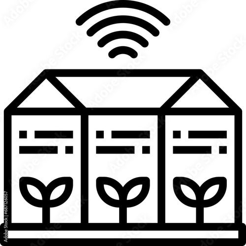 smart greenhouse outline icon