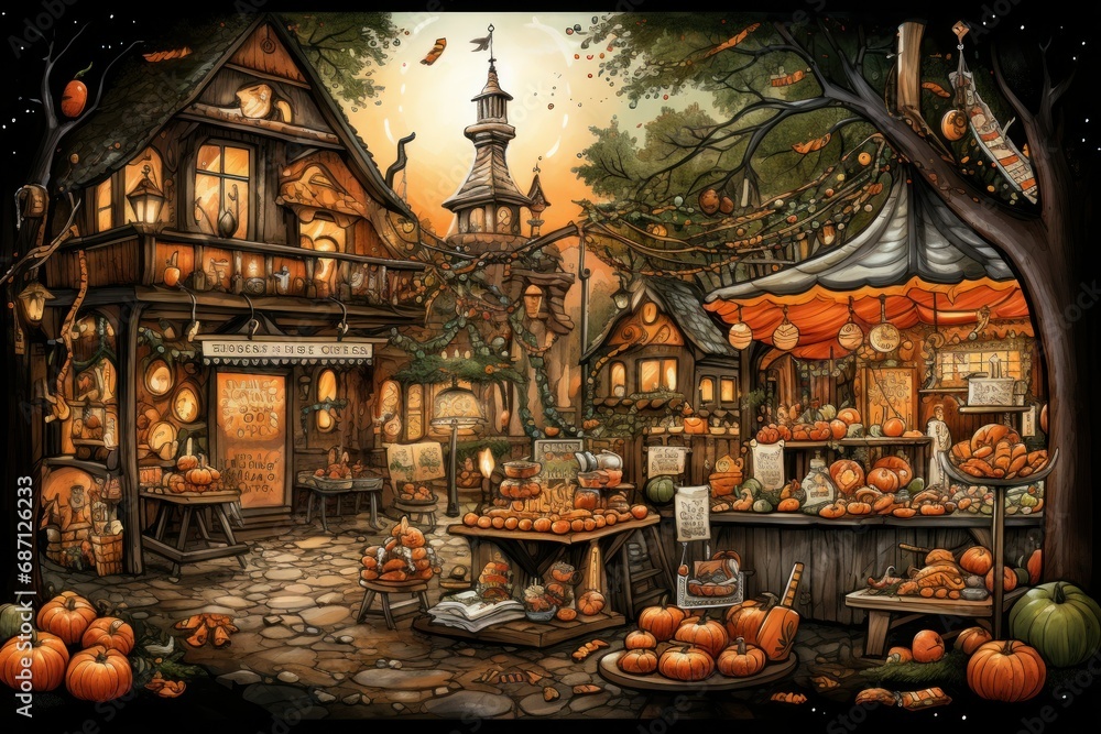 Obraz premium Holiday Market Food - Generative AI