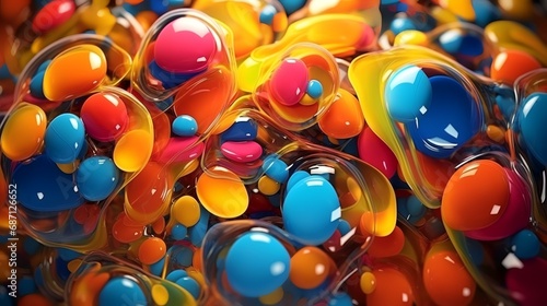 3d rendering of abstract background with colorful balls. 3d illustration.