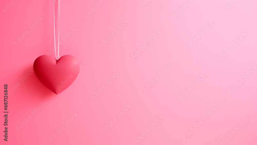 pink heart hanging on wall