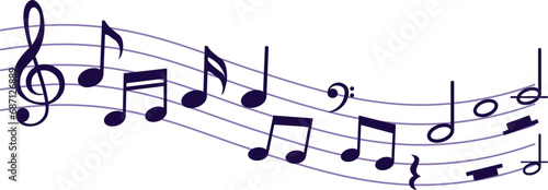 musical note isolated on transparent background
