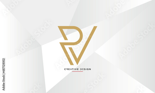 VP or PV Alphabet letters logo monogram