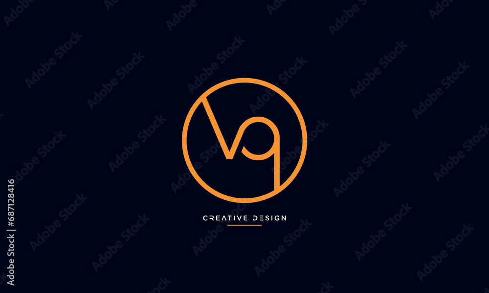 Alphabet letters VQ or QV logo monogram Alphabet letters VQ or QV logo monogram