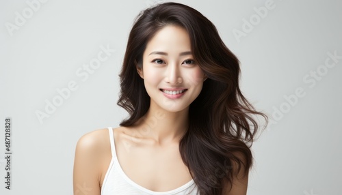 Young beautiful asian woman on white background © Bold24