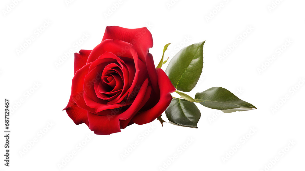 Red rose isolated on transparent background, PNG image with background removed, Created with Generative Ai technology. Red rose isolated on transparent background, PNG image with background removed, Created with Generative Ai technology.