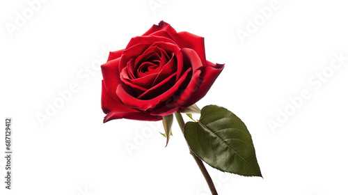 Red rose isolated on transparent background, PNG image with background removed, Created with Generative Ai technology.