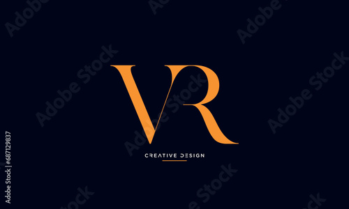 VR or RV Alphabet letters logo icon monogram