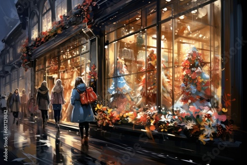 Christmas Window Shopping - Generative AI © Sidewaypics