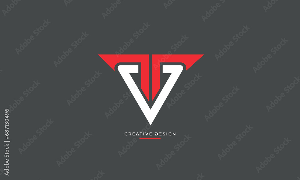 VT or TV Alphabet letters logo monogram VT or TV Alphabet letters logo monogram