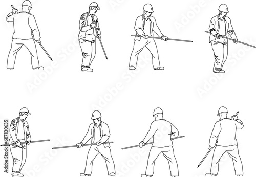 Vector sketch illustration design of building construction workers cleaning city drainage and culverts