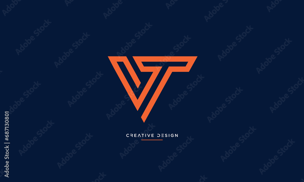 VT or TV Alphabet letters logo monogram VT or TV Alphabet letters logo monogram