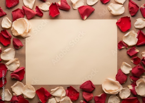 Top view romantic dried flowers on a solid background