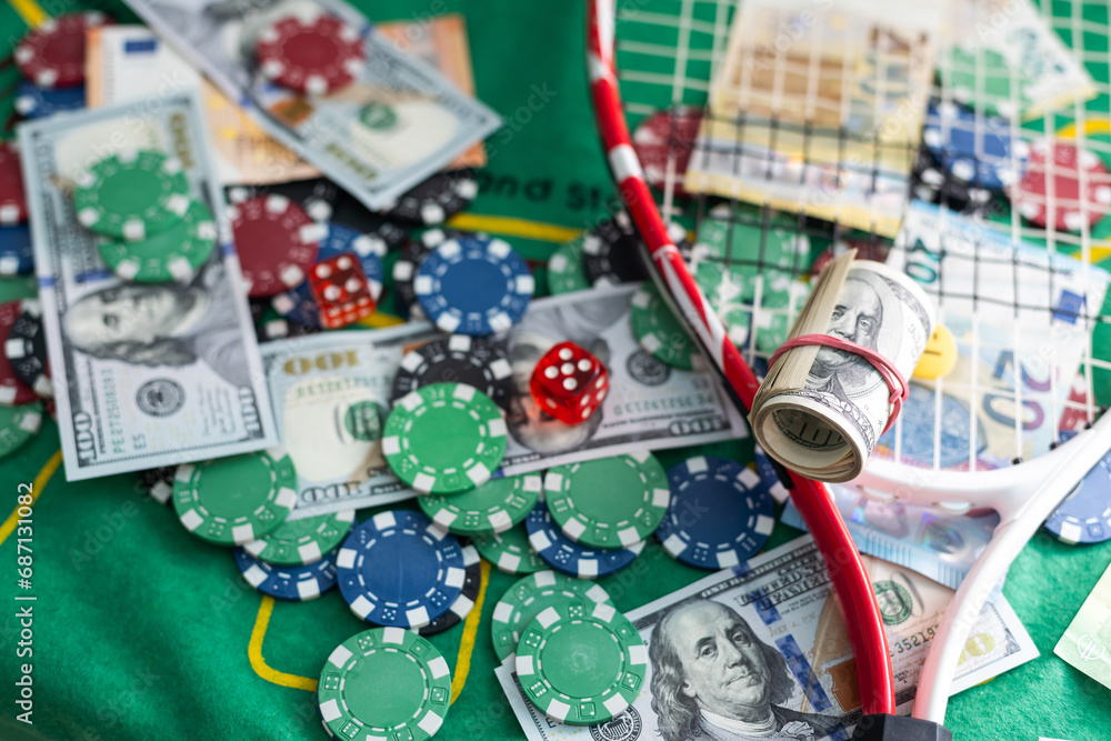 Gambling American Money and Money Chips Gambling American Money and Money Chips