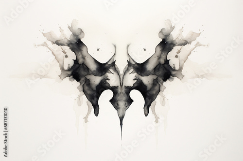Rorschach inkblot test illustration  projective psychological test