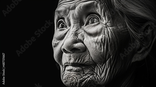 Aged Wisdom: A portrait of an elderly woman, showcasing the beauty and wisdom that comes with a life well-lived.