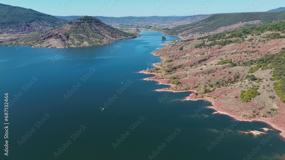 drone photo Salagou lake, lac du salagou Montpellier France Europe
