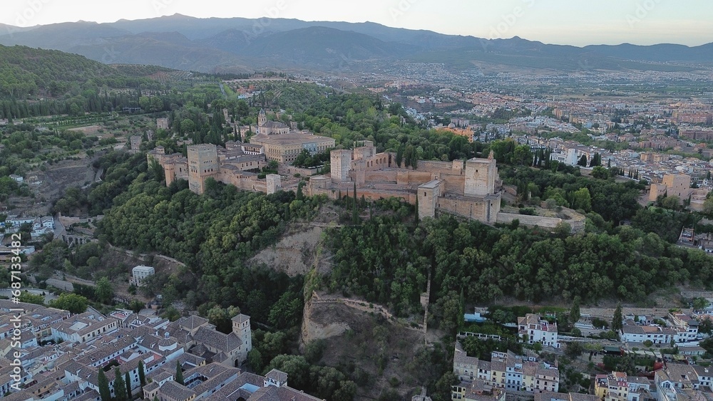 drone photo Alhambra Granada Spain Europe