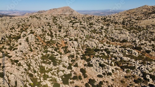drone photo Natural Park Torcal de Antequera, Paraje Natural Torcal de Antequera Malaga Spain Europe