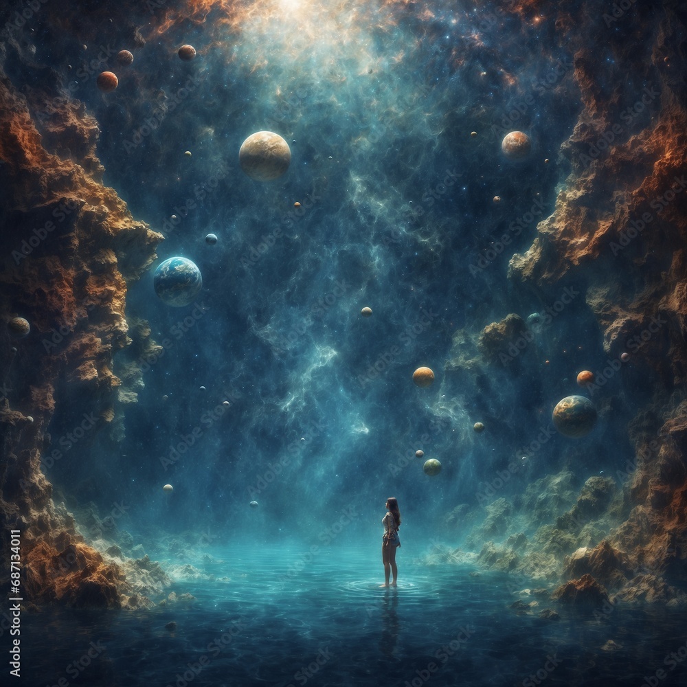 Obraz premium Space underwater