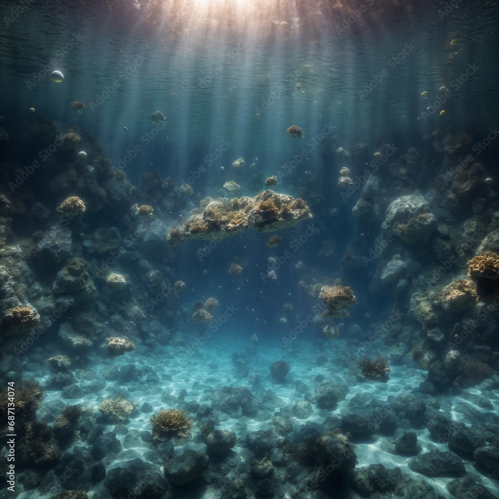 Obraz premium Space underwater