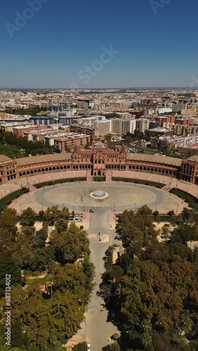 drone photo Plaza de España Sevilla Spain Europe