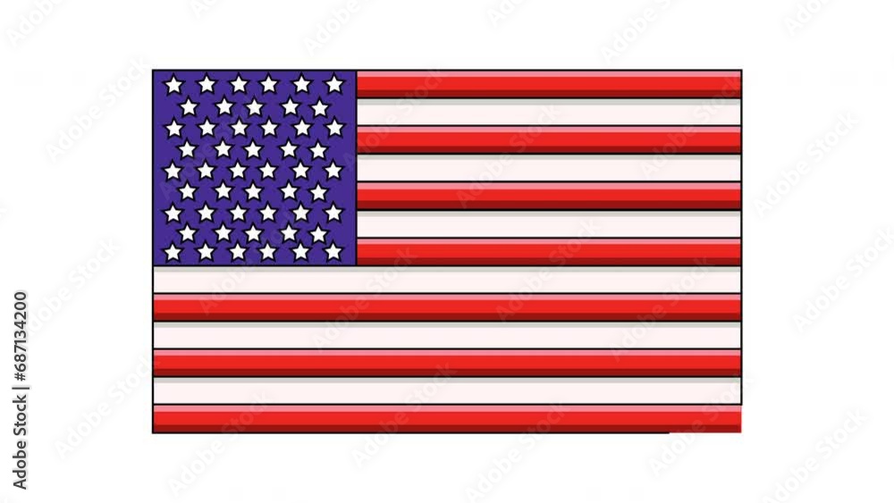 Animation forms the United States flag icon Animation forms the United States flag icon