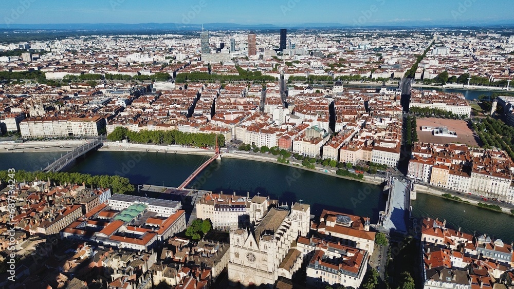 drone photo Lyon France Europe