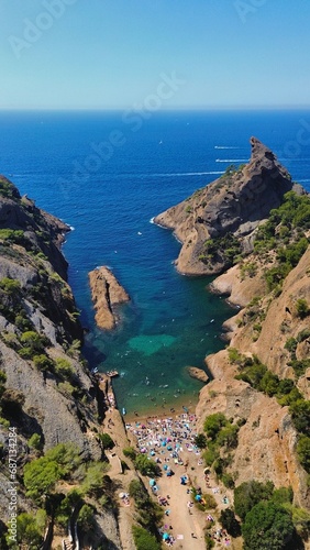 drone photo Figuerolles cove, Calanque de Figuerolles La Ciotat France Europe