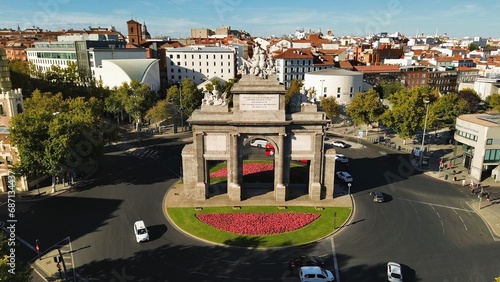 drone photo Toledo Gate, Puerta de Toledo Madrid Spain Europe