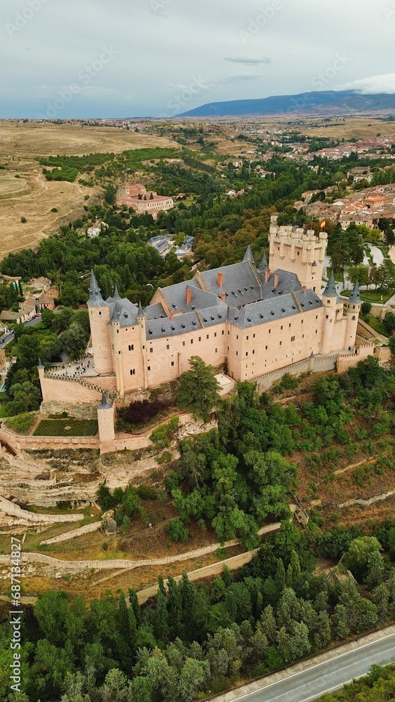 drone photo Segovia Alcazar, Alcazar de Segovia Spain Europe