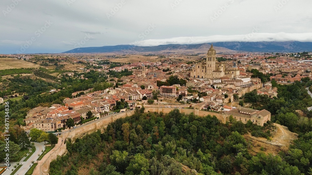 drone photo Segovia Spain Europe
