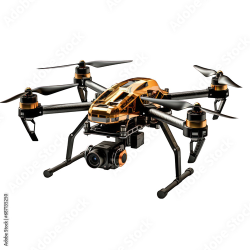 Drone Isolated on Transparent or White Background, PNG