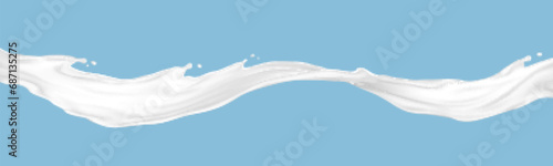 Flow splash milk. Vector illustration
