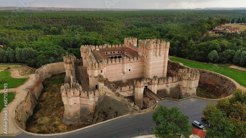 drone photo Coca castle, Castillo de Coca Spain Europe photo