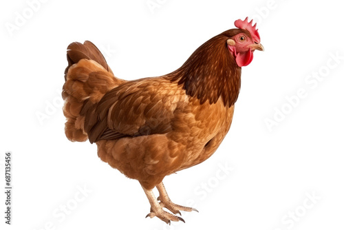 A brown chicken - Isolated, no background