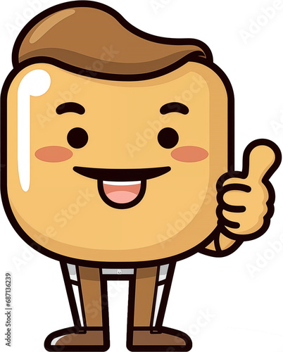 Image of a character doing a smiling thumbs up photo