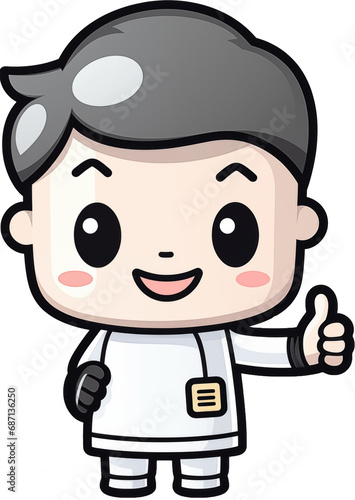 Image of a character doing a smiling thumbs up photo