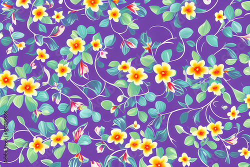 seamless floral pattern. Advanced textile design. Generative Ai