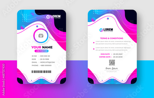corporate Modern office Identity Card or elegant business company id card design template.