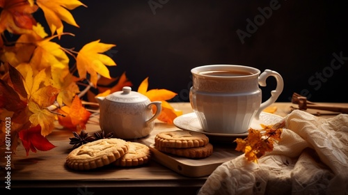 Wallpaper Mural still life with coffee and cookies Torontodigital.ca