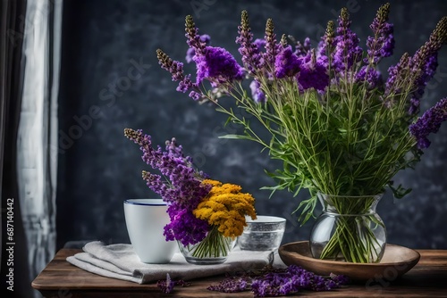 lavender flowers on a table photo