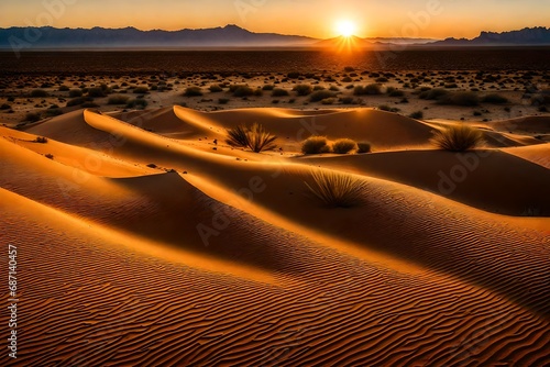 sunset in the desert