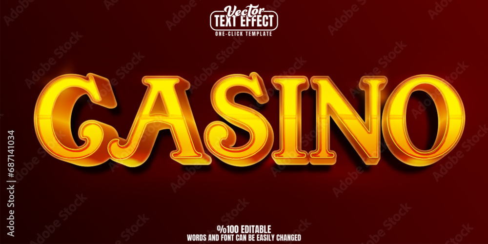 Casino editable text effect, customizable gambling and cards 3D font style