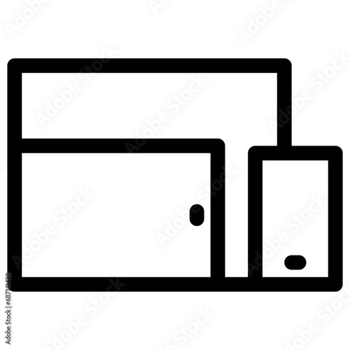 Icon of multidevices for projection or responsive photo