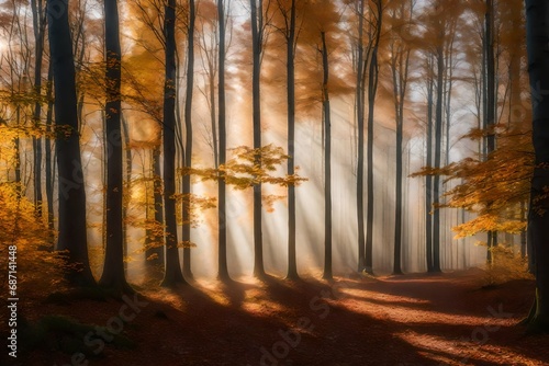 autumn forest in the morning © Muhammad