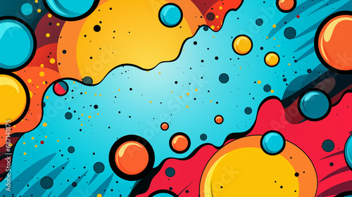 Vibrant Pop Art Bubbles and Splashes