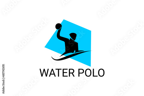 water polo vector line icon. playing water polo. sport  pictogram illustration.